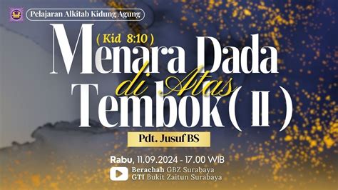 11 09 2024 Khotbah Ibadah Rabu KA81 Menara Dada Di Atas Tembok II