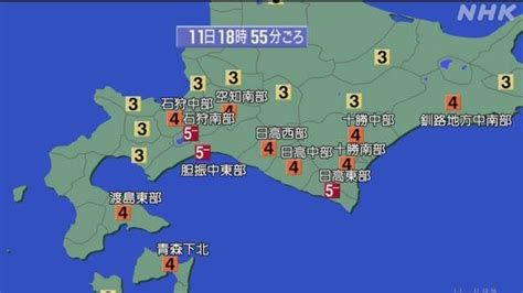 北海道 石狩南部 胆振中東部 日高東部で震度5弱の地震午後6時55分ごろ News Wacoca Japan People