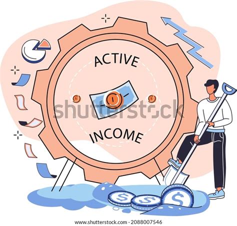 Active Income Getting Wages Work Increase Stock Vector Royalty Free