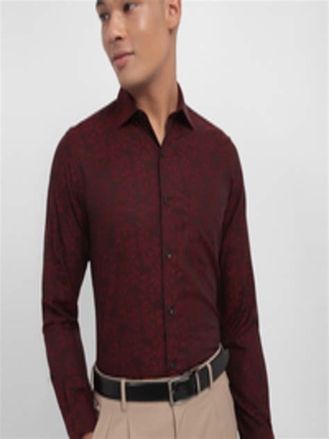 Buy Allen Solly Slim Fit Floral Printed Pure Cotton Formal Shirt