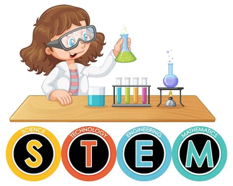 Free Vector | Stem education logo with children cartoon character