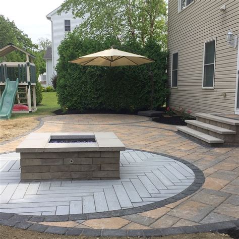 Beautiful Paver Patio With Natural Gas Fire Pit