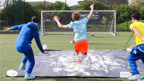 SLIP N SLIDE FOOTBALL CHALLENGE YouTube