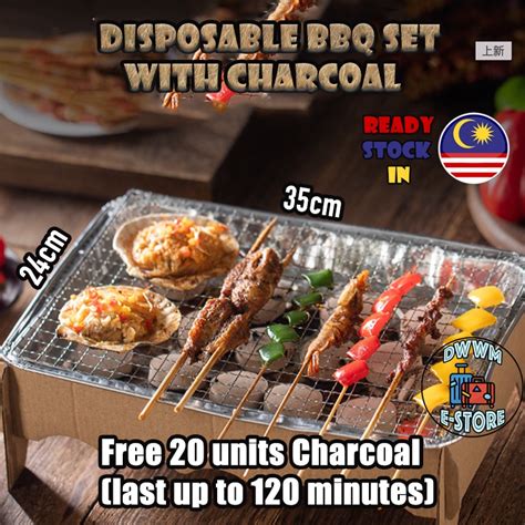 Disposable Instant Bbq Grill Free Charcoal Portable Barbecue Set For