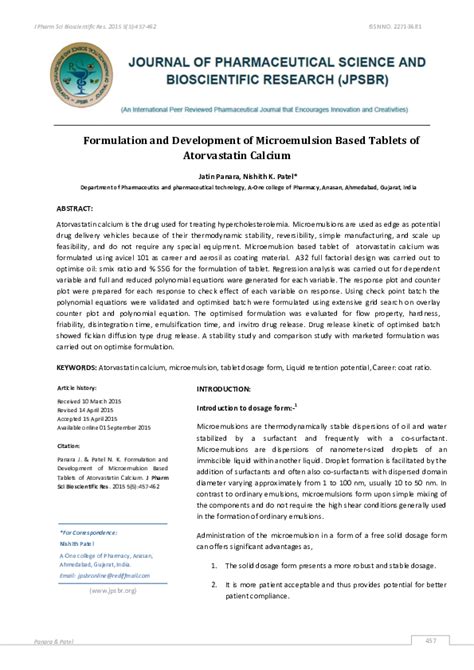 Pdf Formulation And Development Of Microemulsion Based Tablets Of