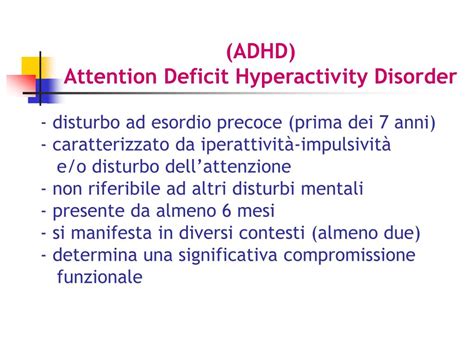 PPT IL DISTURBO DA DEFICIT DI ATTENZIONE ED IPERATTIVITA