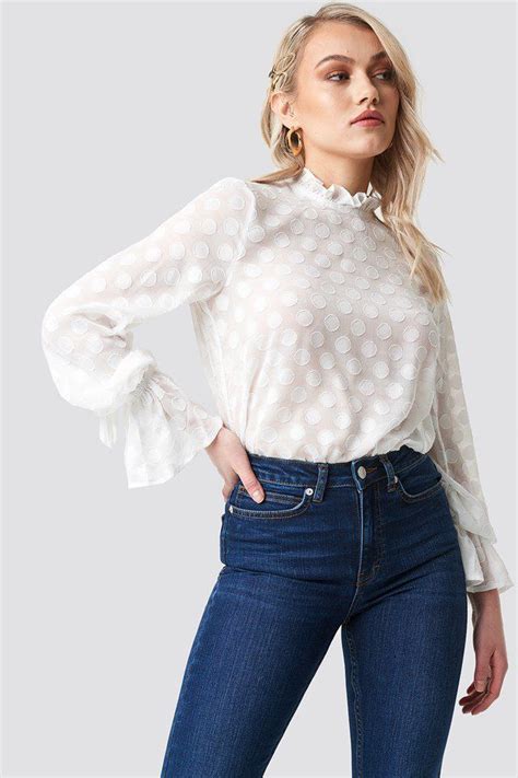 Dotted Chiffon Blouse Na Kdcom Puffy Sleeves Blouse Chiffon Blouses