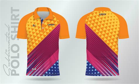 Colorful Sublimation Polo Shirt Mockup Template Design For Badminton Jersey Tennis Soccer