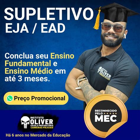 Supletivo 100 EAD Educação de Jovens Adultos EJA Instituto Óliver