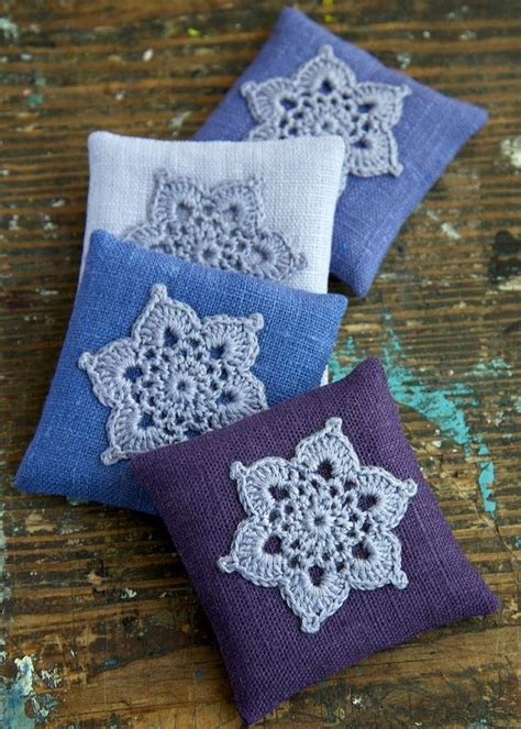 Lavender Sachets Crochet Motif Set Of 4 Etsy Sachets De Lavande