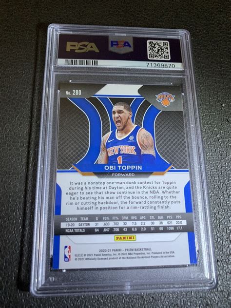 Obi Toppin Panini Prizm Rc Psa Mintknicks Pacers Hot Again