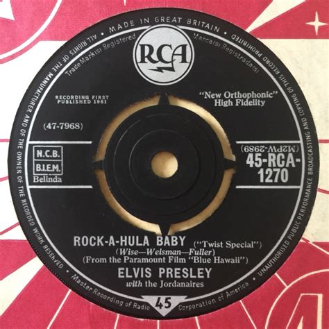 Elvis Presley Rock A Hula Baby Can T Help Falling In Love 7 Inch