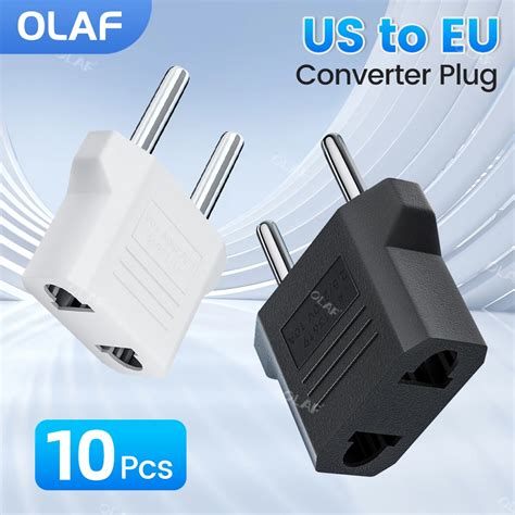 Olaf 1-10pcs Us To Eu Plug Adapter Eu Euro Kr Plug Adapter Travel Kr ...