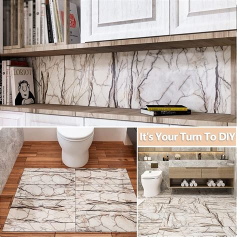 Buy Veelike 12x24 Peel And Stick Floor Tile Waterproof Grey Marble Vinyl Stick On Flooring Tile