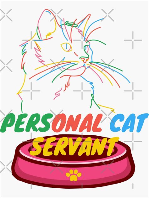 Personal Cat Servant Funny Black Cat Lover T Men Wome Perfect