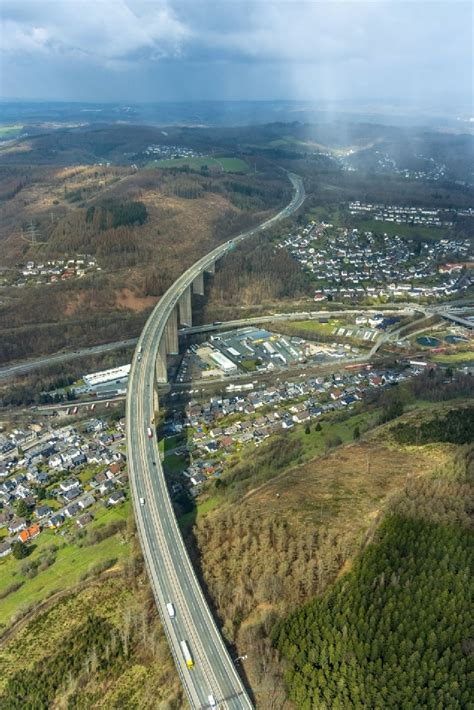 Aerial Photograph Siegen Routing And Traffic Lanes Over The Highway