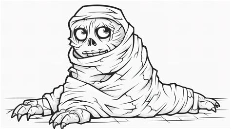 Cute Halloween Mummy Coloring Pages