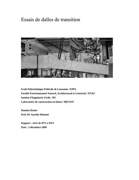 Pdf Essais De Dalles De Transition Ibeton Epfl Ch Figure