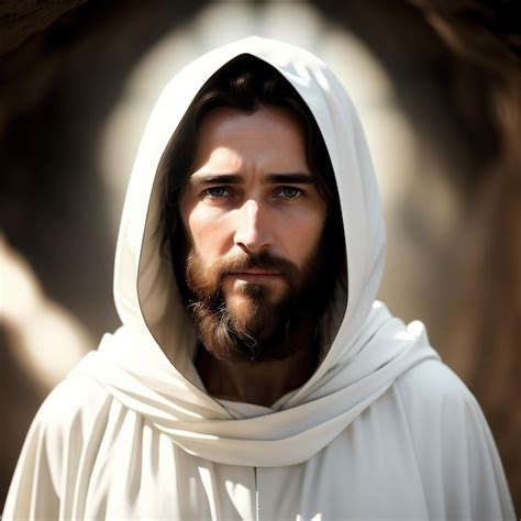 Premium Ai Image A Hooded Figure Of A Resurrected Jesus Christ In