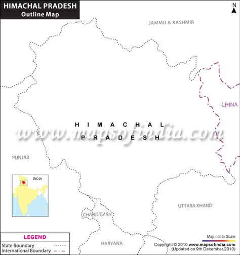 Himachal Pradesh Outline Map Blank Map Of Himachal Pradesh