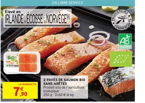 Offre 2 Pavés De Saumon Bio Sans Arêtes chez Intermarche Contact