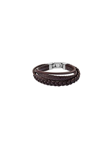 Fossil Pulsera Multihebras De Piel Trenzada Marr N