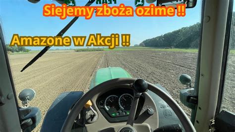 Siew zbóż ozimych John Deere 6530 6510 Amazone Ad 303 Awaria podczas