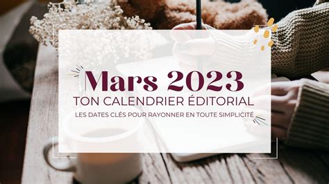 Ton Calendrier Social Media De Mars 2023 Offert