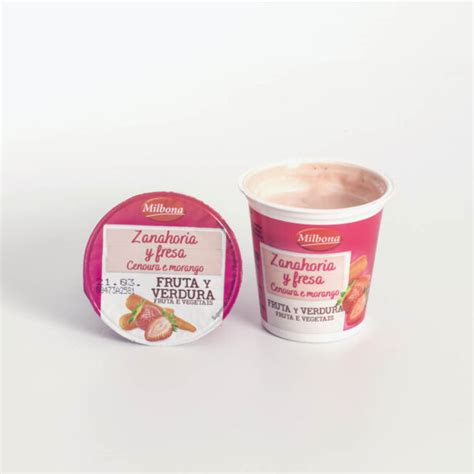 Yogur De Fruta Y Verdura Sabor Fresa Y Zanahoria Novum