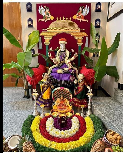 Pin On Festival Decorations In Ganpati Decoration Theme Goddess