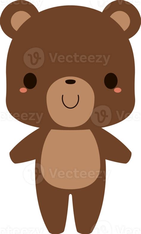 Cute Brown Bear Cartoon Character Flat Design Illustration 36392080 Png