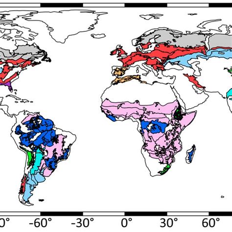 Schematic Representation Of 9 Terrestrial Biomes And 139 Ecoregions Of