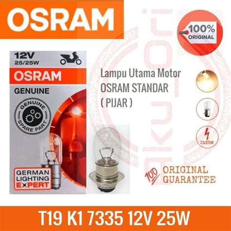 Jual BOHLAM DEPAN K1 OSRAM 7335 Lampu Bohlam Depan Motor 12v 25w T19