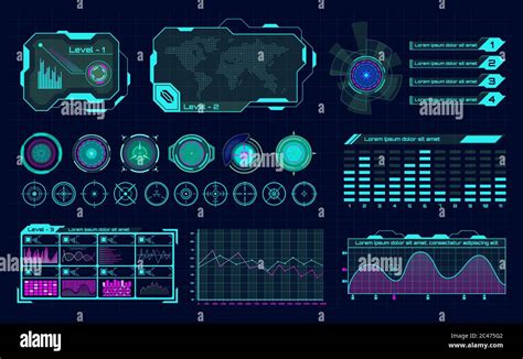 Futuristic hologram ui. Infographic graph interface, virtual hud frames ...