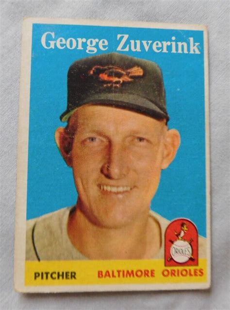 1958 Topps 6 George Zuverink Baltimore Orioles Baseball Card Vg Ex EBay