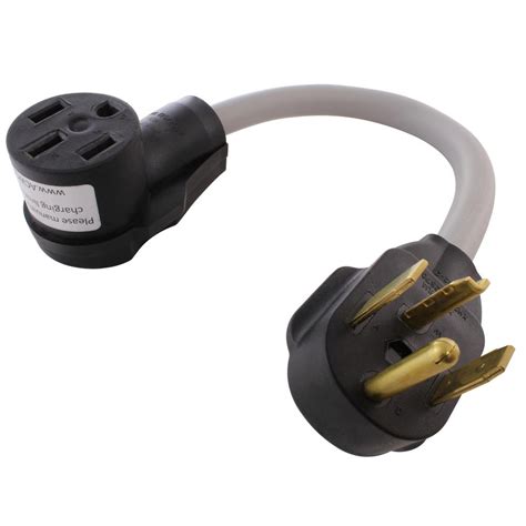 Ac Works 1 5 Ft 30 Amp 4 Prong Dryer Plug Nema 14 30p To Nema 14 50r 50a 125 250 Volt Rv Range