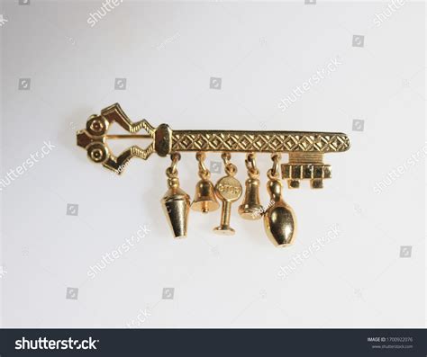 Victorian Style Chatelaine Key Gold Tone Stock Photo 1700922076