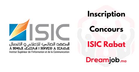 Inscription Concours ISIC Rabat 2023 2024 Dreamjob Ma