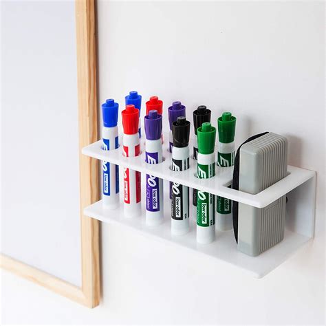 Amazon 10 Slot White Acrylic Office Dry Erase Marker And Eraser