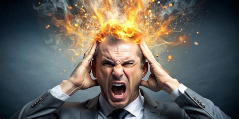 Stress Concept Angry Man With Exploding Head Premium Ai Generated Image