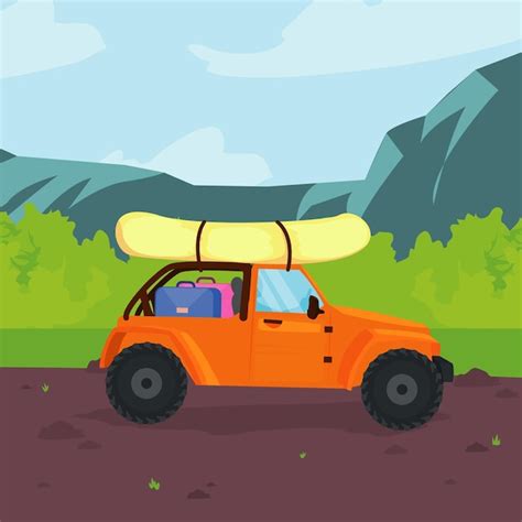 Premium Vector Road Trip Illustration