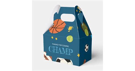 Boys Fun Sports Themed Kids Birthday Party Favor Box | Zazzle