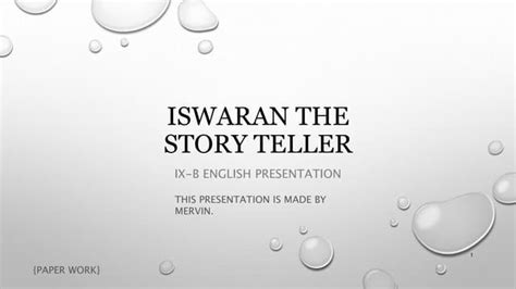 Iswaran The Story Teller English Presentation2 Pptx