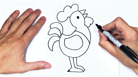 Cómo dibujar un Gallo Paso a Paso y fácil Aprender a Dibujar YouTube