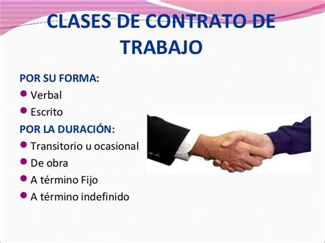 Clases De Contrato De Trabajo