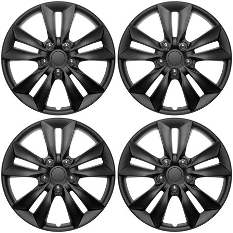 4 NEW OEM MATTE BLACK 15 HUB CAPS FITS CHRYSLER CENTER WHEEL COVERS