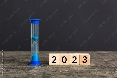 New Year 2023 sand timer. Resolution, time, plan, goal, motivation ...