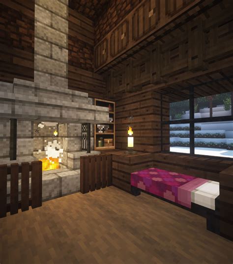 Snowy Log Cabin Cottagecore Aesthetic Minecraft Build