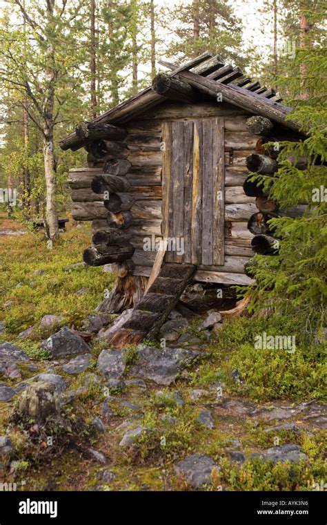 Log Cabin Pyha Luosto National Park Finland Stock Photo Alamy