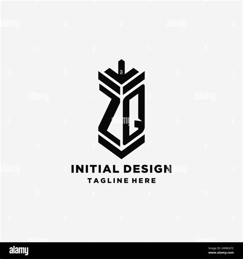 Initials ZQ Shield Logo Design Creative Monogram Logo Inspiration